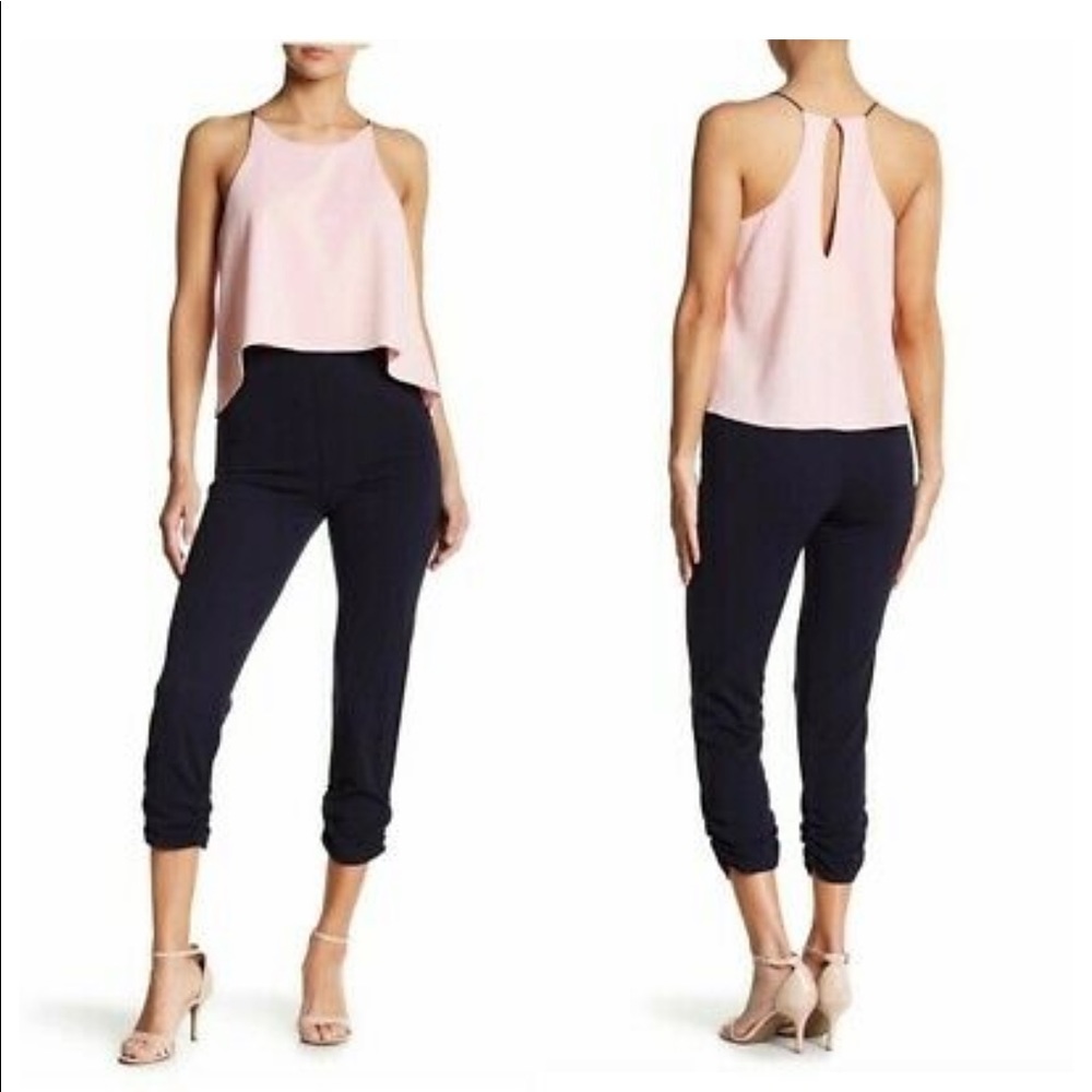 Love...ady Pink & Navy Jumpsuit